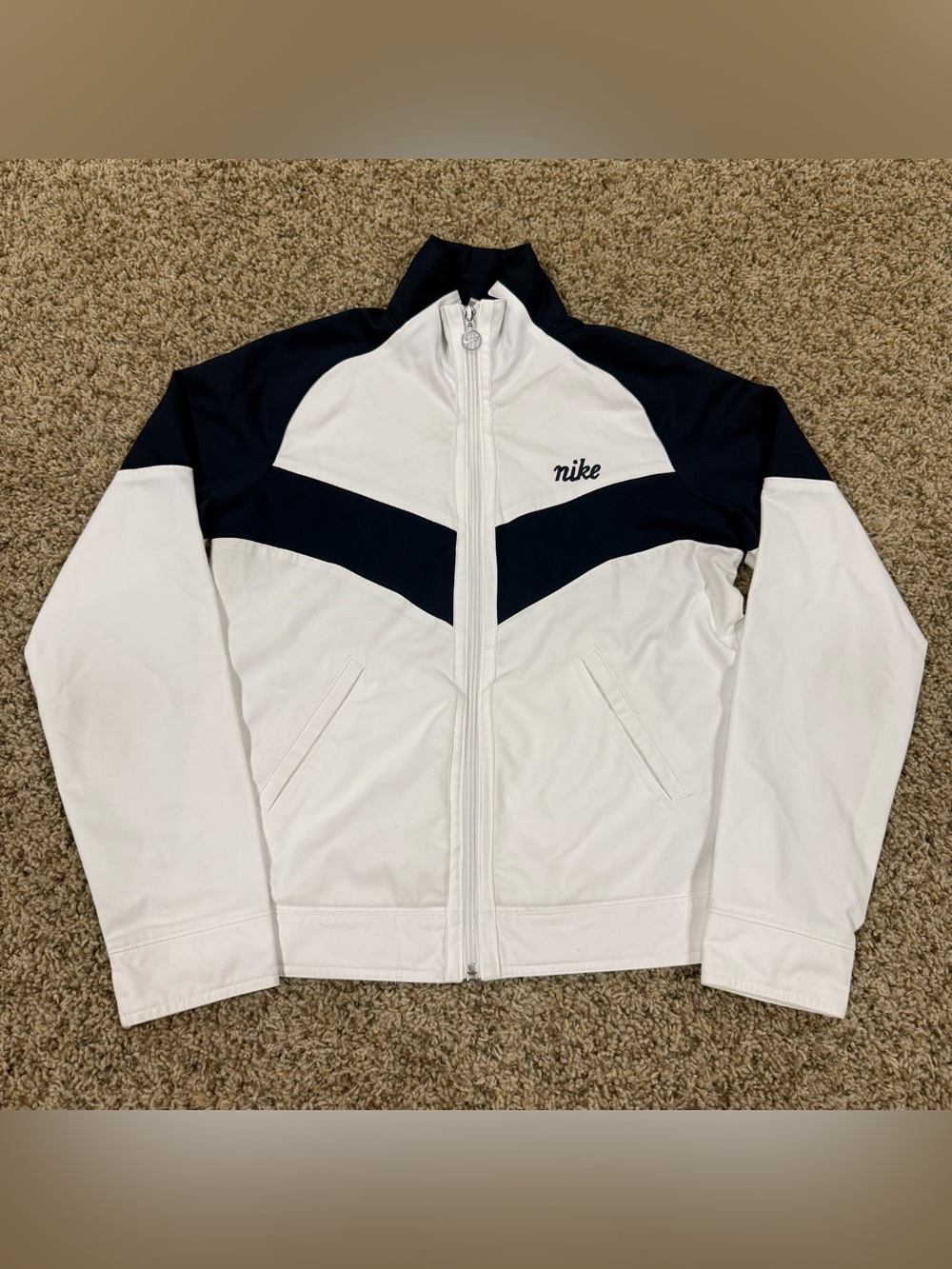 Vintage Y2K Nike Swoosh Activewear Striped Track Suit Zip Up Jacket Sz. Youth S